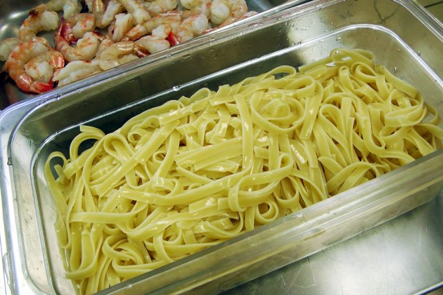 linguine tossed with EVO