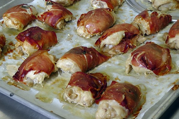 saltimbocca chicken wrapped in ham