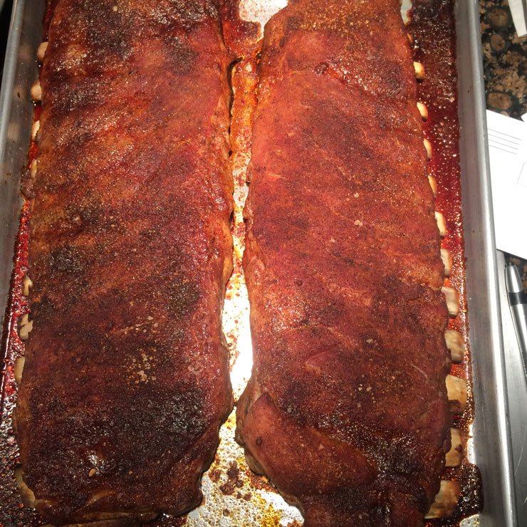 ribs in a pan