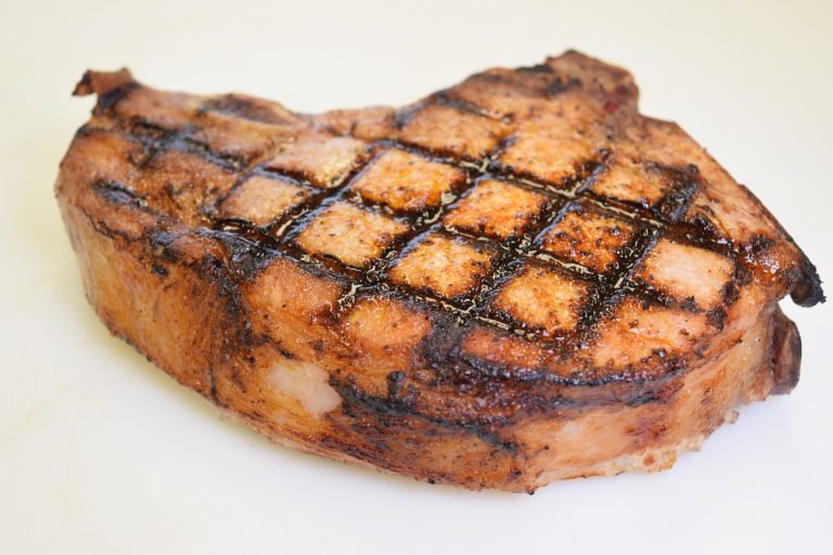 staged pork chop for takeout