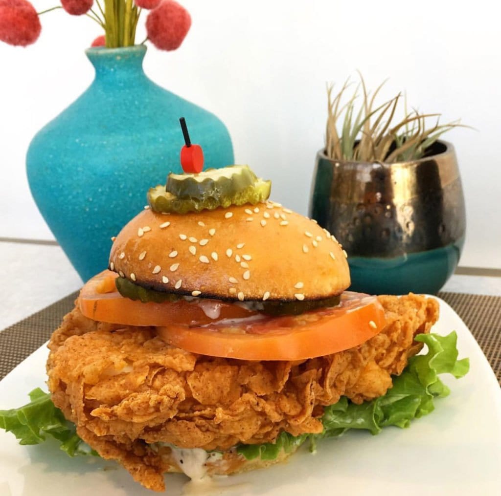 Crispy fried chicken sandwich