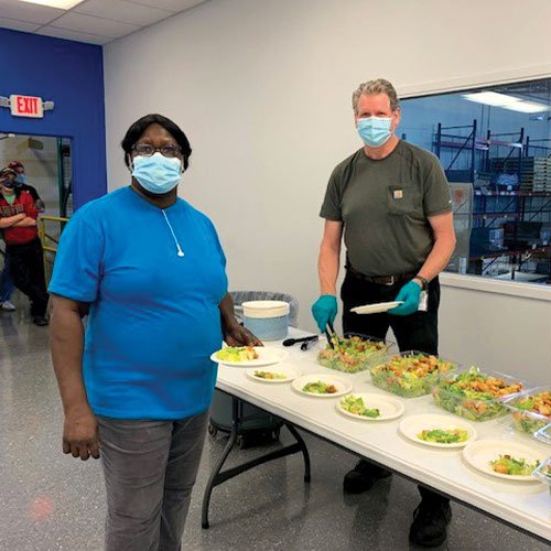 group meals are made safer with masks