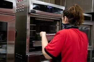 Placing rice in CVap oven