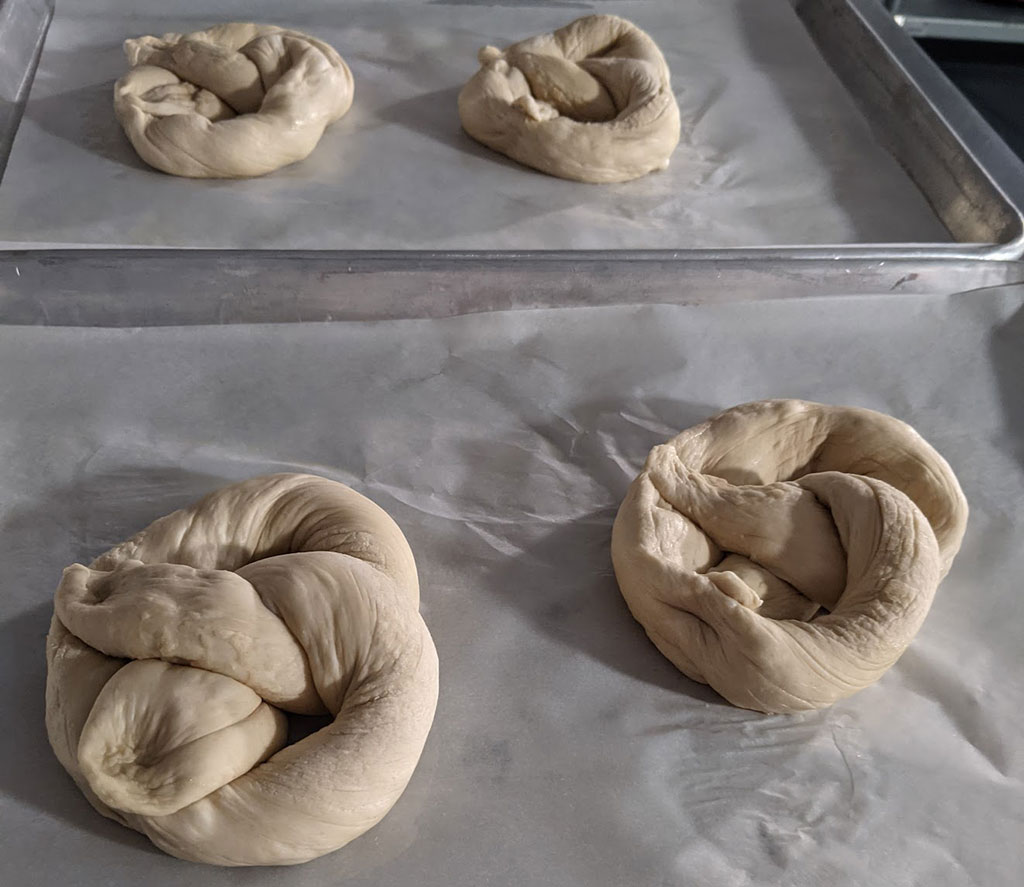 Proofing pretzel bread