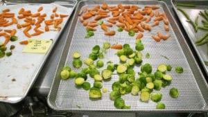 carrots-sprouts Carrots and Brussel Sprouts cooked in CVap oven