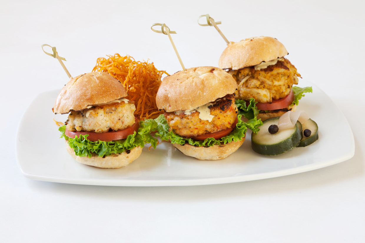 staging crab sliders trio