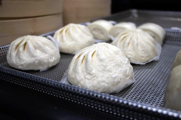 bao dumplings being prepared for CVap oven