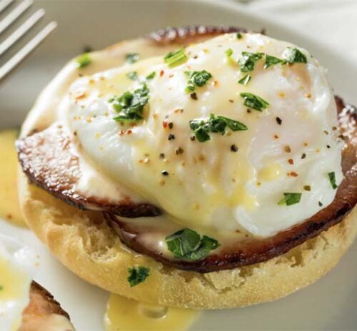 poached egg on muffin