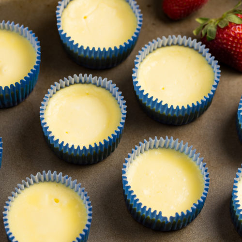 mini cheese cake baking in cvap