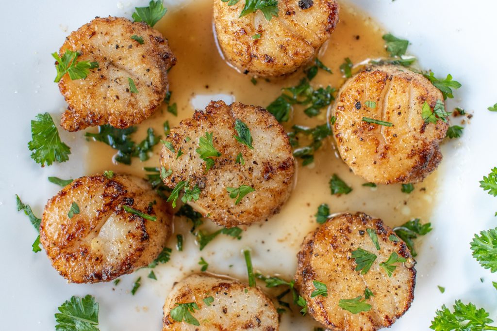 umami seared scallops