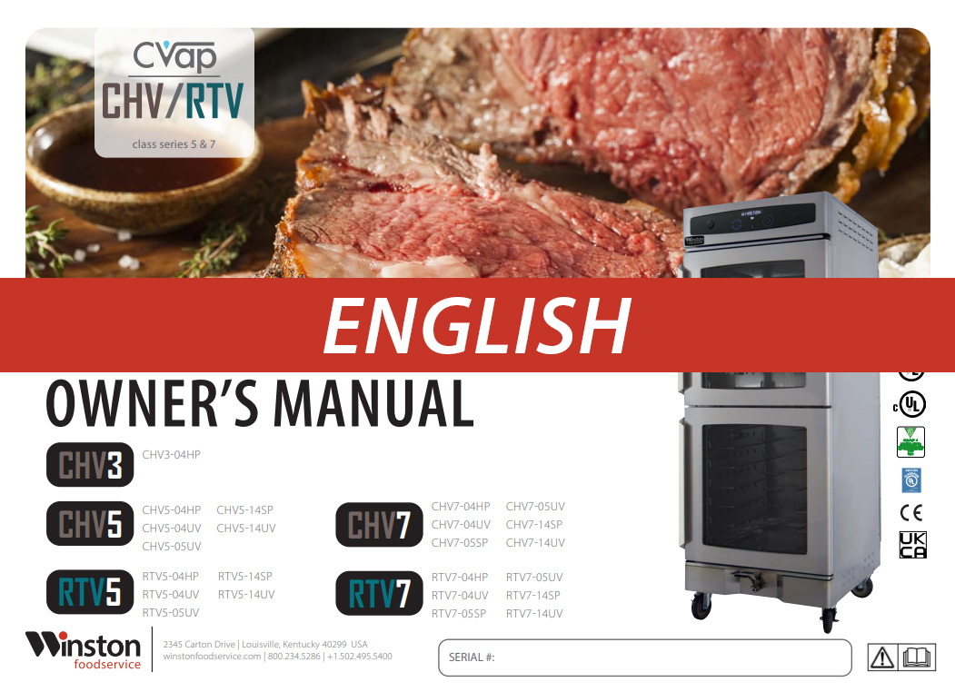 CHV 5-7 Owners Manuals | Support | Winston Foodservice