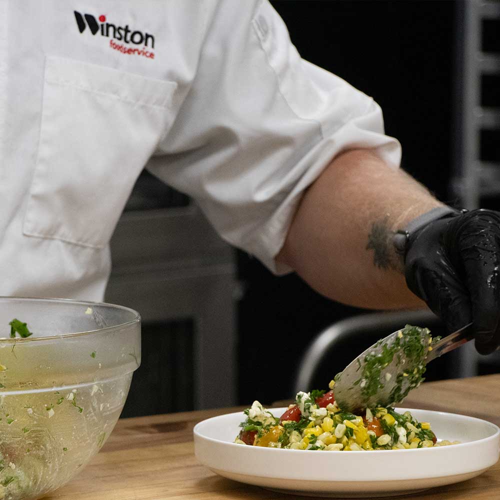 serving corn salad